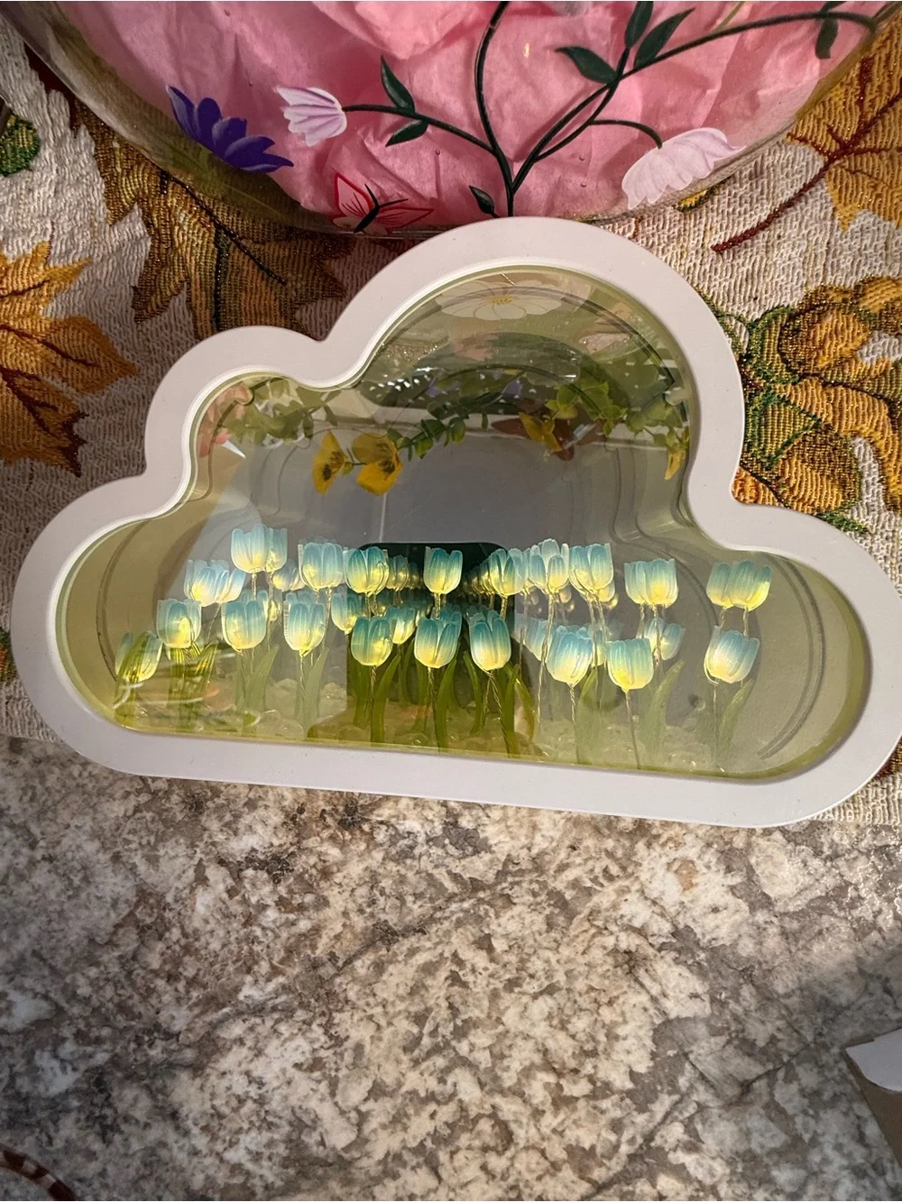 White Cloud-Shaped LED Accent Storage Box